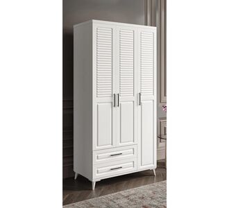 Stewehome Ντουλάπα με 3 πόρτες και συρτάρια από mdf για μικρούς χώρους με μοντέρνο country στιλ 105x52x52 cm 19996905 |  Ντουλάπες ρούχων στο espiti