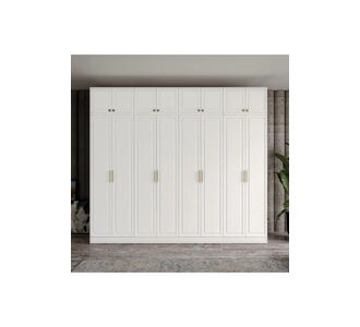 Stewehome Ντουλάπα με 8 πόρτες και επάνω ράφι από MDF country μοντέρνου στιλ 280x52x52 cm 94238320 |  Ντουλάπες ρούχων στο espiti