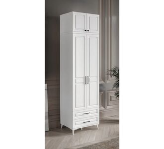 Stewehome Ντουλάπα με 2 πόρτες και επάνω ντουλάπι από MDF με πόδια 70x52x52 cm 27735732 |  Ντουλάπες ρούχων στο espiti