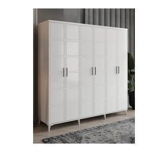 Stewehome Ντουλάπα με 6 πόρτες από MDF για υπνοδωμάτιο μοντέρνου στιλ 210x52x52 cm 99965696 |  Ντουλάπες ρούχων στο espiti
