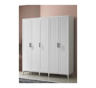 Stewehome Ντουλάπα με 5 πόρτες από MDF για υπνοδωμάτιο μοντέρνου country στιλ 175x52x52 cm 1311541 |  Ντουλάπες ρούχων στο espiti
