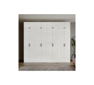Stewehome Ντουλάπα με 8 πόρτες και επάνω ράφι από MDF χωρίς πόδια 280x52x52 cm 5020909 |  Ντουλάπες ρούχων στο espiti