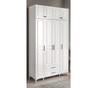 Stewehome Ντουλάπα με 4 πόρτες και επάνω ντουλάπι από MDF για υπνοδωμάτιο 140x52x52 cm 80022442 |  Ντουλάπες ρούχων στο espiti