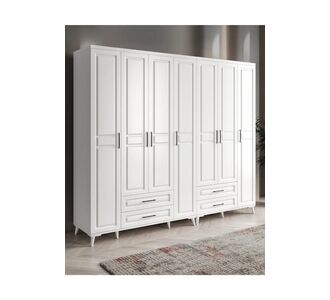 Stewehome Ντουλάπα με 7 πόρτες από mdf για υπνοδωμάτιο μοντέρνου country στιλ 245x52x52 cm 58002006 |  Ντουλάπες ρούχων στο espiti