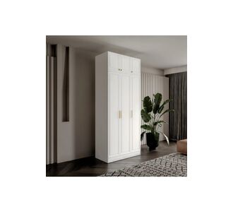 Stewehome Ντουλάπα με 3 πόρτες και ντουλάπι από MDF 105x52x52 cm 10314702 |  Ντουλάπες ρούχων στο espiti