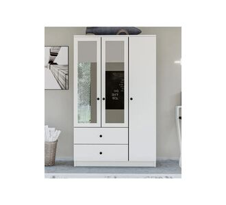 Stewehome Ντουλάπα με 3 πόρτες 2 συρτάρια και καθρέφτη ρετρό 90x44x44 cm 78517016 |  Ντουλάπες ρούχων στο espiti