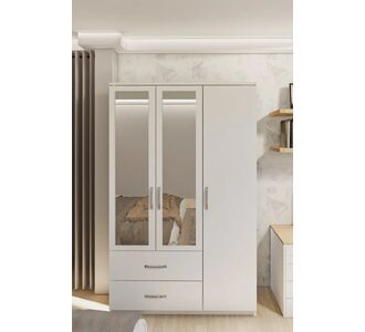 Stewehome Ντουλάπα με καθρέφτη 3 θυρών 2 συρταριών 90x44x44 cm 9887147 |  Ντουλάπες ρούχων στο espiti