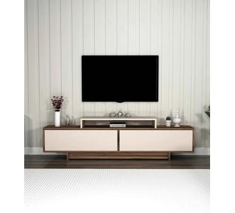 Stewehome Μοντέρνο Επιτοίχιο Έπιπλο TV με Ντουλάπια και Ανοιχτά Ράφια 180x29.6x50.2 cm 668273 |  Έπιπλα τηλεόρασης στο espiti