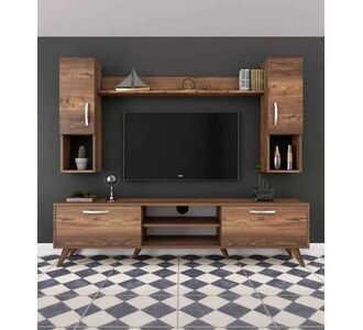 Stewehome Βάση TV Τοίχου από Ξύλο Ρουστίκ Στιλ καρυδιά 80x25x15 cm 621845 |  Έπιπλα τηλεόρασης στο espiti