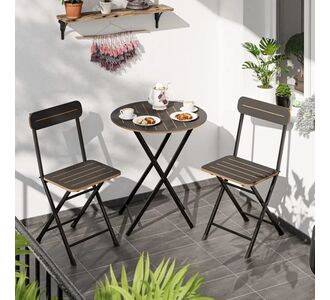Stewehome Στρογγυλό Bistro Σετ Τραπέζι και Καρέκλες Κήπου / Καπνί 725754 |  Σετ τραπεζαρία κήπου στο espiti