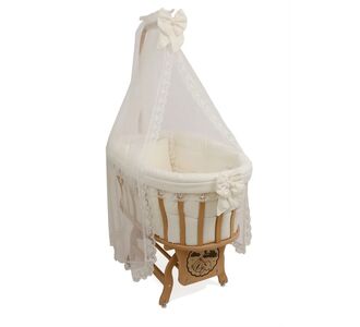 Stewehome Ξύλινο καλάθι λίκνισμα με σετ ύπνου 100x40x81 cm 679936 |  Παιδικά έπιπλα στο espiti