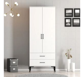 Stewehome Ντουλάπα με δύο πόρτες (T) Lidya / Λευκό 80x47x201 cm 324340 |  Ντουλάπες ρούχων στο espiti