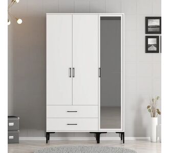Stewehome Ντουλάπα Υπνοδωματίου με Καθρέπτη 3 Πόρτες και 2 Συρτάρια 120x47.5x201.4 cm 665827 |  Ντουλάπες ρούχων στο espiti