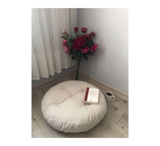 Stewehome Μίνι στρογγυλό μαξιλάρι δαπέδου με μαξιλάρι σε χρώμα χακί Χακί 60x60 cm 991638 |  Πουφ στο espiti