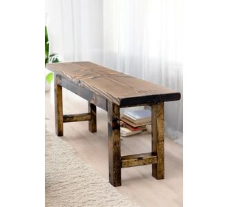 Stewehome Ξύλινος Πάγκος Rustic με Φυσική Απόχρωση Καρυδί 100x28x43 cm 791778 |  Βιτρίνες - Έπιπλα εισόδου στο espiti