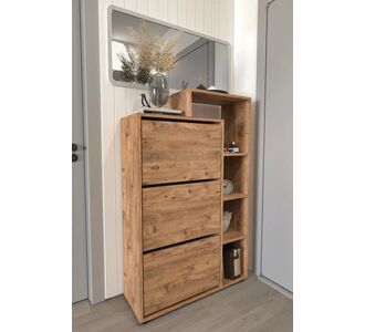 Stewehome Ντουλάπι Παπουτσιών με Ράφια καρυδιά 90x32x143 cm 420253 |  Παπουτσοθήκες στο espiti