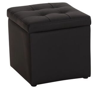 ΣΚΑΜΠΩ ΜΕ ΑΠΟΘΗΚΕΥΤΙΚΟ ΧΩΡΟ PU ΜΑΥΡΟ CUBE HM224.01 38x38x36.5Υεκ. |  Σκαμπώ στο espiti