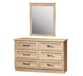 ΤΟΥΑΛΕΤΑ ΜΕ 6 ΣΥΡΤΑΡΙΑ SONAMA 120x40 & ΚΑΘΡΕΠΤΗ 72x90 HM10171.02 |  Συρταριέρες -Κονσόλες στο espiti