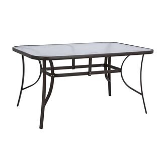 ΤΡΑΠΕΖΙ BRUNO 150X90Χ72Υεκ. ΚΑΦΕ ΜΕΤΑΛΛΙΚΟ ΜΕ ΓΥΑΛΙΝΗ ΕΠΙΦΑΝΕΙΑ HM5145.02 |  Τραπέζια κήπου στο espiti