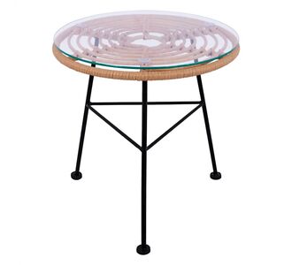 ΤΡΑΠΕΖΙ ΜΕΤΑΛΛΙΚΟ ALLEGRA HM5459 ΜΕ WICKER ΜΠΕΖ ΚΑΙ ΓΥΑΛΙ Φ45Χ46Υεκ. |  Τραπέζια κήπου στο espiti