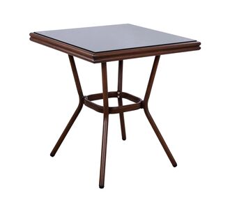 ΤΡΑΠΕΖΙ ΑΛΟΥΜΙΝΙΟΥ HARLOW 70X70X76Υ ΜΕ ΟΨΗ BAMBOO HM5568.03 ΚΑΦΕ ΜΕ ΓΥΑΛΙ |  Τραπέζια κήπου στο espiti