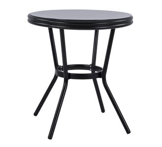 ΤΡΑΠΕΖΙ ΑΛΟΥΜΙΝΙΟΥ MOSES Φ70 BAMBOO LOOK HM5532.02 ΜΑΥΡΟ ΜΕ ΓΥΑΛΙ Φ70X76 εκ |  Τραπέζια κήπου στο espiti