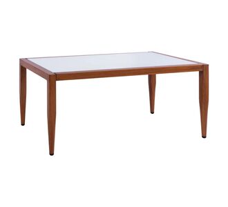 ΤΡΑΠΕΖΙ MEIR ΣΑΛΟΝΙΟΥ ΑΛΟΥΜΙΝΙΟΥ BAMBOO LOOK ΜΕ ΓΥΑΛΙ 100Χ58Χ46 HM5551.01 |  Τραπέζια κήπου στο espiti