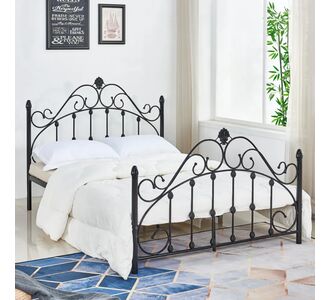 ΚΡΕΒΑΤΙ ΜΕΤΑΛΛΙΚΟ MADEN 150x200 εκ. ΜΑΥΡΟ ΧΡΩΜΑ HM576.01 |  Κρεβάτια στο espiti