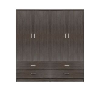 ΣΕΤ 2 ΤΜΧ ΝΤΟΥΛΑΠΑ 4ΦΥΛΛΗ ΜΕ 4 ΣΥΡΤΑΡΙΑ ZEBRANO 160X42X181 HM11349.01 |  Ντουλάπες ρούχων στο espiti