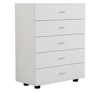 ΣΥΡΤΑΡΙΕΡΑ ΜΕΛΑΜΙΝΗΣ THORG HM8995.03- 5 ΣΥΡΤΑΡΙΑ ΛΕΥΚΗ 80Χ40Χ100Yεκ. |  Συρταριέρες -Κονσόλες στο espiti