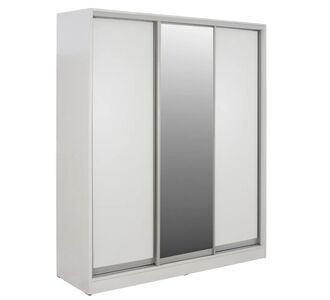 ΝΤΟΥΛΑΠΑ 3ΦΥΛΛΗ ΣΥΡΟΜΕΝΗ ΜΕ ΚΑΘΡΕΦΤΗ ADLER HM2461.03 ΜΕΛΑΜΙΝΗ ΛΕΥΚΗ 183x60x220Υ |  Ντουλάπες ρούχων στο espiti