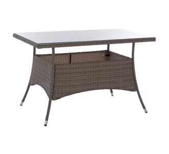 ΤΡΑΠΕΖΙ ΜΕΤΑΛΛΙΚΟ MILITARY RATTAN ΓΚΡΙ HM5141.31 120x70x75Υ εκ. |  Τραπέζια κήπου στο espiti