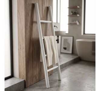 Σκάλα Morjeve pakoworld teak ξύλο σε white wash απόχρωση 45x6x150εκ |  Διακοσμητκά στο espiti
