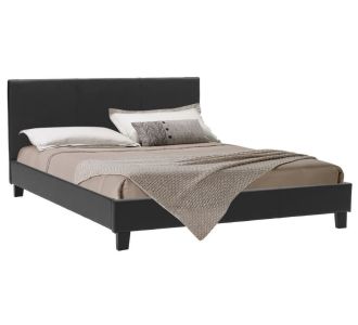 Κρεβάτι Nevil pakoworld διπλό 150x200 PU χρώμα μαύρο ματ |  Κρεβάτια στο espiti