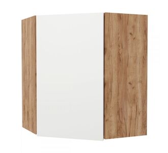 Επιτοίχιο γωνιακό ντουλάπι κουζίνας Soft Λευκό με βελανιδιά Διαστάσεις 60x60x72,8εκ AlphaB2B |  Ντουλάπια στο espiti