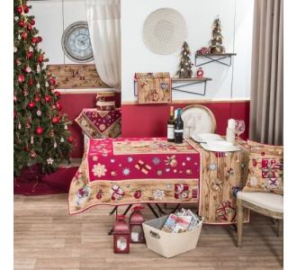 Τραπεζομάντηλο Gift - 140x140cm gift-trapezomantilo-59319 Teoran |  Χριστουγεννιάτικα Τραπεζομάντηλα  στο espiti