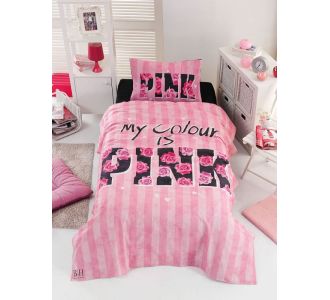 Σετ κουβερλί μονό Pink Art 6113  160x240  Ροζ   Beauty Home |  Κουβερλί Παιδικά στο espiti