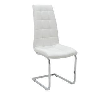 Καρέκλα Darrell pakoworld PU λευκό-βάση χρωμίου |  Καρέκλες στο espiti