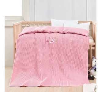 Κουβέρτα πικέ με κέντημα Art 5301 100X150 Ροζ   Beauty Home |  Βρεφικές Κουβέρτες στο espiti