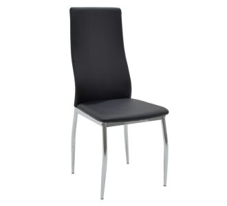 Καρέκλα Jella pakoworld PU μαύρο-πόδι χρωμίου |  Καρέκλες στο espiti
