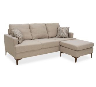 Γωνιακός καναπές με σκαμπό Slim pakoworld υφασμάτινος χρώμα μπεζ με μαξιλάρια 185x140x70εκ |  Καναπέδες γωνιακοί στο espiti
