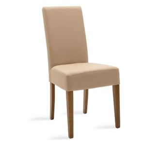 Καρέκλα Ditta pakoworld PU μόκα-πόδι μασίφ ξύλο καρυδί |  Καρέκλες στο espiti