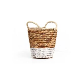 Καλάθι Jununca top edge natural with white Small (20x20/26) Soulworks 0510056 |  Καλαθια-Κουτιά στο espiti