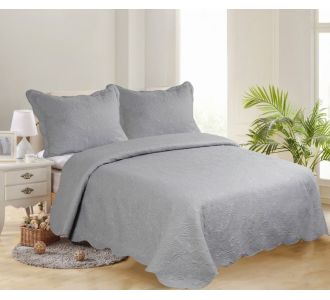 ΜΟΝΟ ΚΟΥΒΕΡΛΙ SOLID (160cm x 220cm + 1 x 50cm x 70cm ) LIGHT GREY/ DARK GREY 5206978071584 SilkFashion |  Κουβερλί Υπέρδιπλα στο espiti