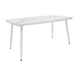Τραπέζι Zeren pakoworld μέταλλο λευκό-γυαλί 160x90x78εκ |  Τραπέζια κήπου στο espiti
