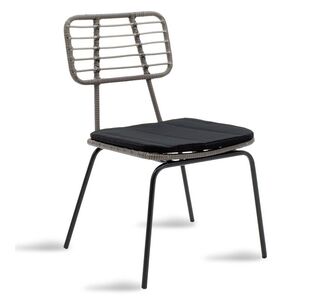 Καρέκλα Naoki pakoworld μέταλλο μαύρο-pe γκρι |  Καρέκλες στο espiti