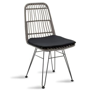 Καρέκλα Naoki pakoworld pe γκρι-μέταλλο μαύρο |  Καρέκλες στο espiti
