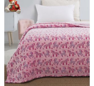 Κουβέρτα μονή φωσφορίζουσα Art 6148 160x220 Ροζ   Beauty Home |  Κουβέρτες Παιδικές στο espiti