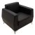 Πολυθρόνα Dermis pakoworld inox-τεχνόδερμα μαύρο 88x75x75εκ |  Πολυθρόνες γραφείου στο espiti