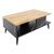 Τραπέζι σαλονιού Moses pakoworld χρώμα sonoma-μαύρο μαρμάρου 90x54x37.5εκ |  Τραπεζάκια σαλονιού στο espiti